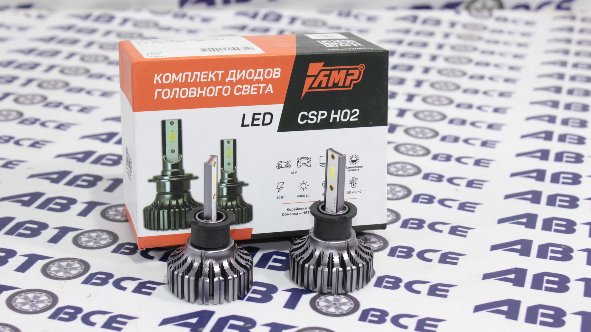 Лампа фары LED - диодная H3 комплект 2шт CSP H02 AMP